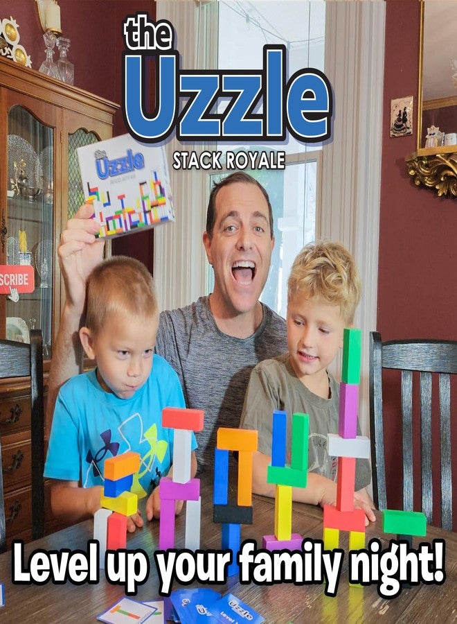 The Uzzle Stack Royale Board Game, Fast & Fun Family Board Game for Children & Adults, Color Block Puzzles Games for Ages 4+ - Image 5